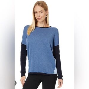 Autumn cashmere blue Colorblock sweater